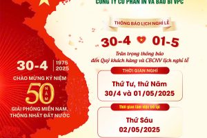 THÔNG BÁO LỊCH NGHỈ LỄ CHIẾN THẮNG 30/4 VÀ QUỐC TẾ LAO ĐỘNG 01/5